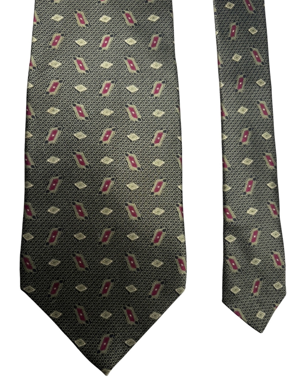 Ferrell Reed 100% Silk Black Gold Geometric Men's Handmade Designer Tie